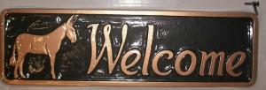 Special Order - Metal House Sign - Mule Welcome