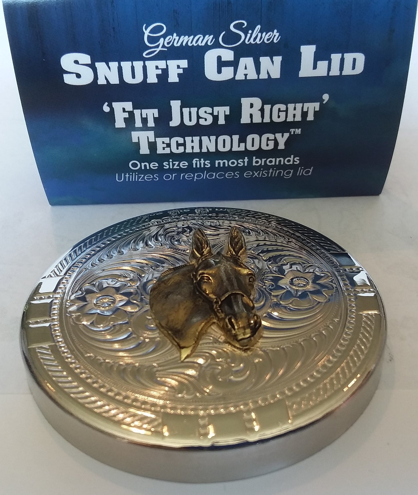 Jewelry - Montana Silversmiths -Snuff Can Lid - Mule Head