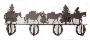 Metal Coat Rack - Horse and rider with mule