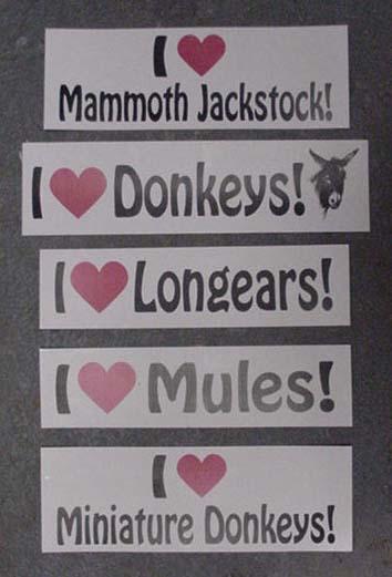 Bumper Stickers - I Love .......(variety).