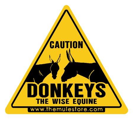 Decal - Caution Donkey
