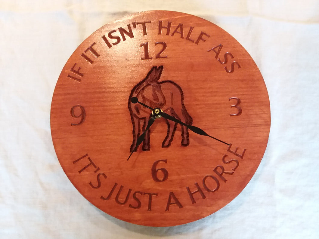 Clock- Handmade wood carved