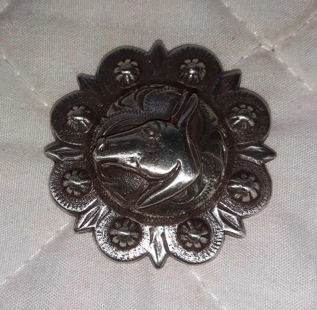 Concho - Mule Head Silver