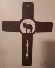 Load image into Gallery viewer, Metal Cross - Praying Cowboy or Mule or Donkey