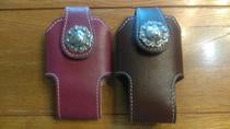 Cell phone holder  Brown Leather