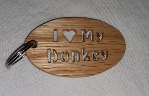 Key Chain - I love my Donkey