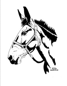 T shirt - Haltered Mule Head